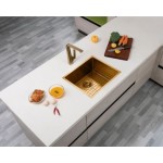 Aqu Brushed Gold Handmade Kitchen Sink 500*440*230mmH Aqu Brushed Gold Handmade Kitchen Sink 500*440*230mmH